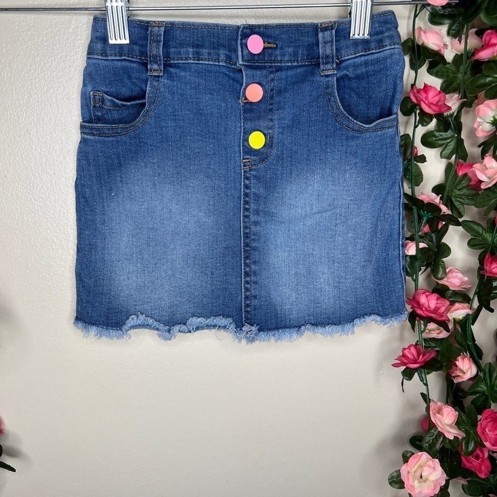 Garanimals Light Wash Blue Frayed Hem Denim Jean Skirt Girls 5T Casual School